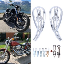 8mm/10mm Rearview Side Mirrors Chrome Skull Teardrop for Harley Dyna Electra Glide Street Glide Road King Softail