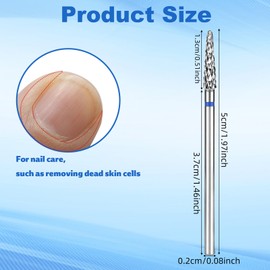 2pcs Cuticle Nail Drill Bit, 3/32" Cuticle Carbide Bit Remover Cleaner Gel Polish Remover Professional Nail Drill Bits Parts Accessories for Manicure & Pedicure Tools Salon Home