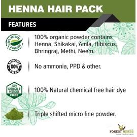 The Forest Herbs Herbal Henna Mix Powder (500 Grams) Enriched With Precious Herbals For Hair Growth, Colour & Conditioning