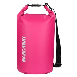 MARCHWAY - Bolsa impermeable flotante de 5L/10L/20L/30L/40L, bolsa enrollable mantiene el equipo seco para kayak, rafting, canotaje, natación, camping, senderismo, playa, pesca, Rosa/Rebel Fun., 20l