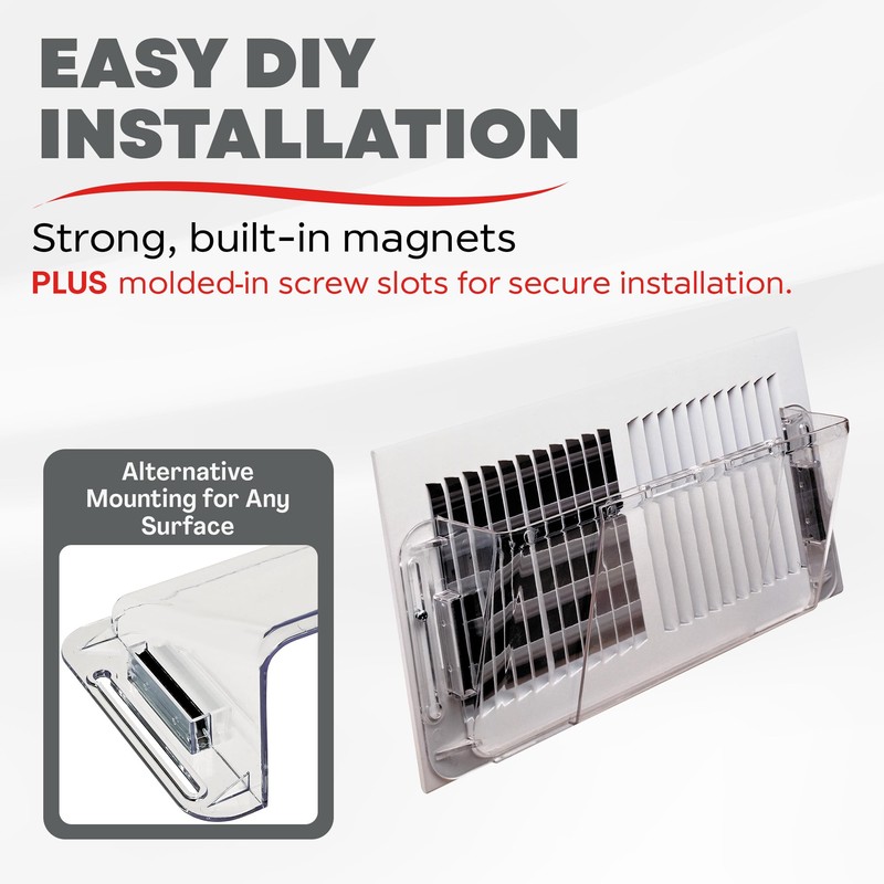 Deflecto Adjustable Air Deflector for Sidewall and Ceiling Registers, Expands