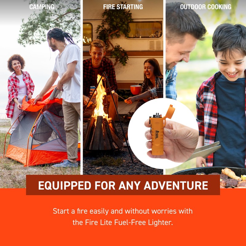 S.O.L. Survive Outdoors Longer Fire Lite Fuel Free Rechargeable Lighter