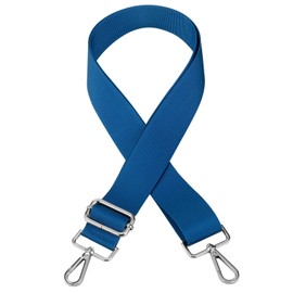 ZANQANO Purse Straps Replacement Crossbody Bag Solid Thick Grosgrain Ribbon (Blue,Silver Hardware)