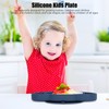 Kids Divided Plates Safe Silicone Foldable Prevent Slipping Toddler Suction