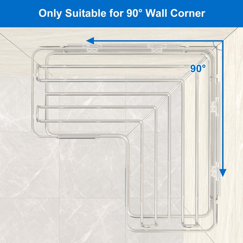 UUlioyer Stainless Steel Corner Shower Caddy, Shower Shelf No Drilling,