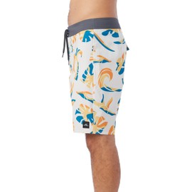 O'NEILL Men's 20 Inch Tropical Print Boardshorts - Quick Dry Swim Trunks for Men with Fabric and Pockets,Cream 2 | Mysto,34