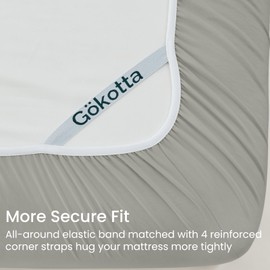 GOKOTTA 4-Pcs California King Sheet Set, 18" Deep Pocket Cal King Sheets with Corner Straps, Washed & Brushed Microfiber Polyester, Hotel Luxury, Ultra Soft, Breathable, Anti-Rip, Wrinkle-Free - Grey