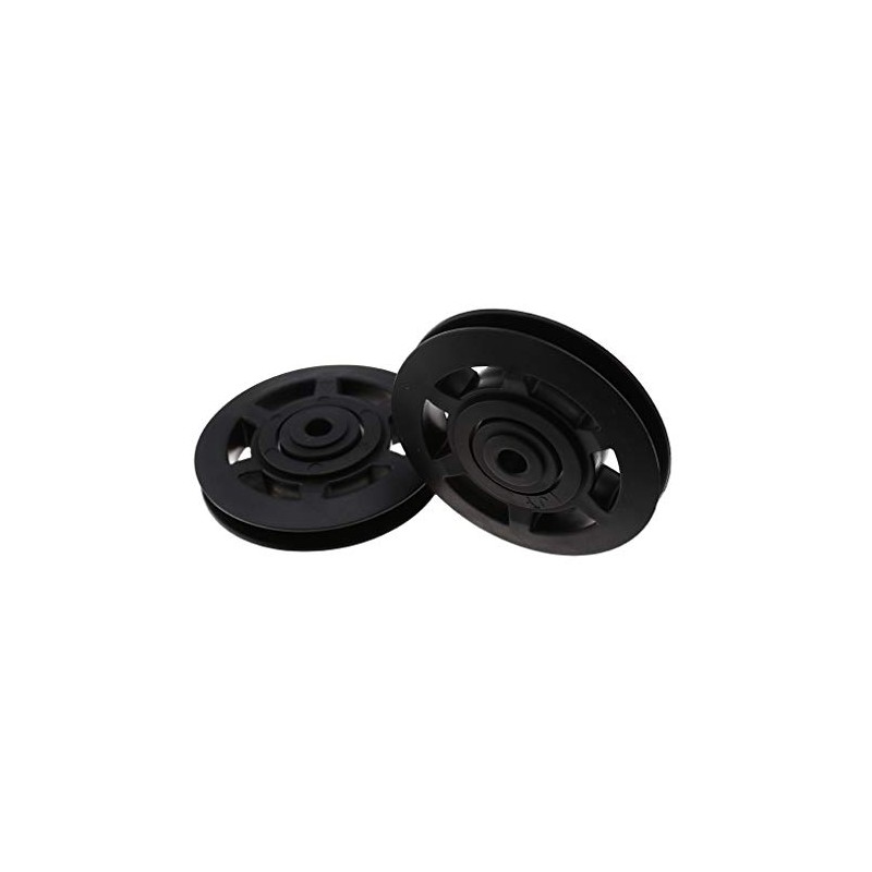 Pair of 95mm Universal Wearproof Black Bearing Pulley Wheel Cable
