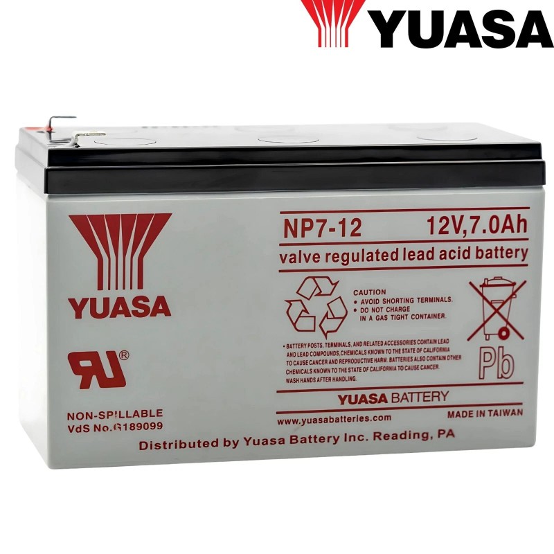 Yuasa NP7-12 12V/7Ah Sealed Lead Acid Maintenance-Free Battery for UPS,