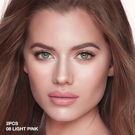 Kaely 2Pcs under Eye Brightener,Conceal Brighten Dark Circles,Color Correcting Pot Concealer for Dark Circles,corrector de ojeras,Waterproof,Anti-Aging,Vegan Makeup & Cruelty-Free,08 Light Pink