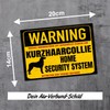 Short-haired Collie Sign Warning Security System Door Sign Dog Sign