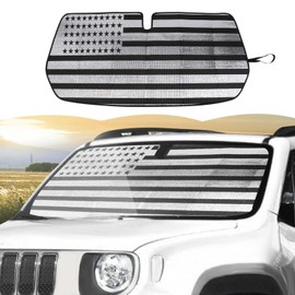 RT-TCZ Windshield Sunshade Sun Shade Heat Shield Window Sun Visor Mat for Jeep Renegade 2016 2017 2018 2019 2020 2021 2022 2023 2024,US Flag