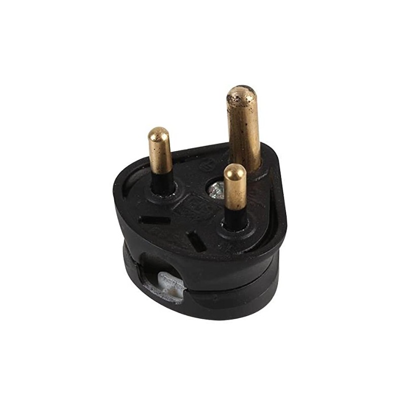 Pro Elec 2A, 3-Pin, Round Mains Plug, Black