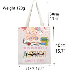 Published Author Canvas Tote Bag Published Author Gifts New Author Gifts This Is What a Published Author Looks Like Tote Bag, Beauty Beast Tote Bag Blue, Large, Tote Bag