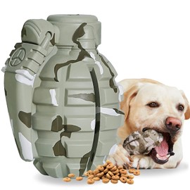 SUNNEKO Indestructible Dog Toys for Large Medium Dogs - Interactive Treat Dispensing Dog Toy - Tough Dog Chew Toys for Boredom - Durable Rubber Chew Ball for Extreme Chewers (Camouflage color)