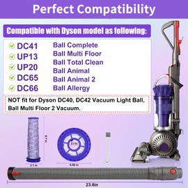 Scienraise DC41 Replacement Hose and Filter Kit Compatible with Dyson DC41, DC65, DC66, UP13, UP20, Ball, Ball 2 Vacuums, Replace Parts # 920769-01 & 920640-01