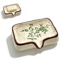 Ceramic Non-Slip Soap Holder with V-Drainage