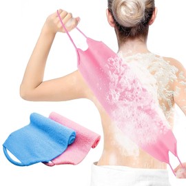 WUBAYI 2 Pack Back Scrubber Body Scrubber for Shower Nylon Elastic Stretchy Back Scrubber for Men and Women Loofah Back Scrubber for Shower Use