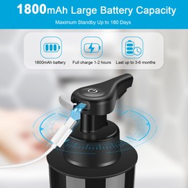 RRSilvia Automatic Foaming Soap Dispenser Touchless, Foam Soap Dispensers, Black Foam Hand Soap Dispenser Automatic Bathroom, Kitchen Auto Soap Dispenser touchless (Acrylic, Foam)