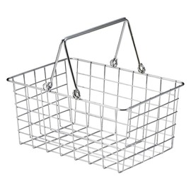 Chidorisangyou Basket Silver 10.2 x 7.1 x 4.7 inches (26 x 18 x 12 cm) Wire Basket 55-20