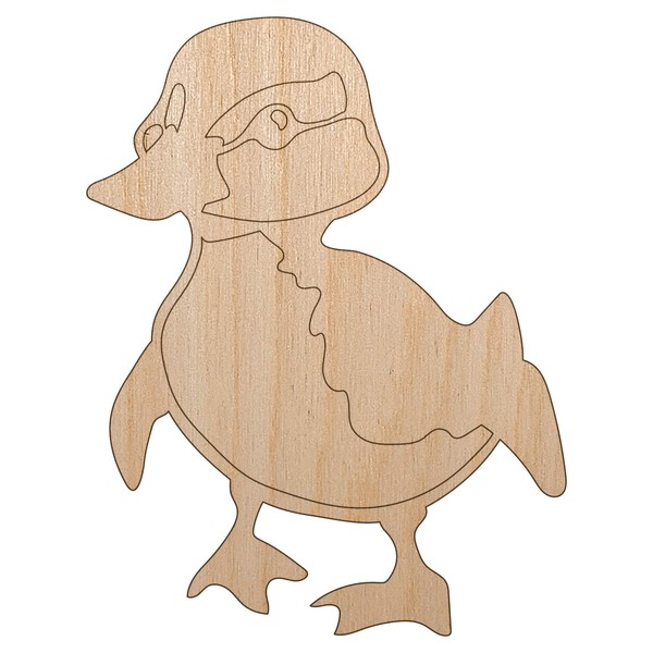 Cute Baby Duck Duckling Unfinished Wood Shape Piece Cutout for