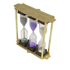 Tea Timer 3-4-5 Minute Sand Brass Frame Hourglass Timer Small Sand Timer Decoration Mini Tea Sand Watch for Home Desk Office Decor
