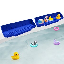 Zhaoyao 2p Splash Guard for Bathtub, Splash Pad Made from Silicone Foldable Tub Splash Guard Suitable for Various Scenarios Such As Kitchen Sinks and Bathroom (Blue)