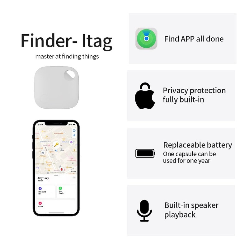 Smarttag Bluetooth Key Finder 2 Pack Suitable for iOS Where