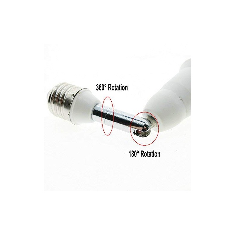 Aukora E26 E27 Bulb Socket Extender, Bendable Medium Base Light