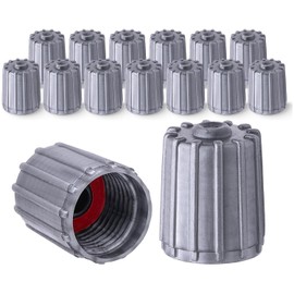 14 Pcs Car Tyre Valve Caps,Dust Caps for Car Tyres,Plastic Cars Dusts Tire-Cap Accessories Waterproof Grey Wheel Stem Tires Cap with O-Ring Rubber Seal Replacement for Automobile,Motorcycle, Bicycle