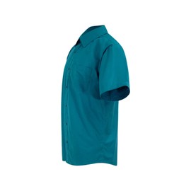 G-Style USA Men's Regular Fit Short Sleeve Solid Color Dress Shirts - Teal - 2XL/18-18.5