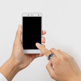 Uloveido Men's Black Stainless Steel Cloud Hammer Ring, Vintage Punk Biker Male Rings Gifts for Him (Size Y1/2) Y517