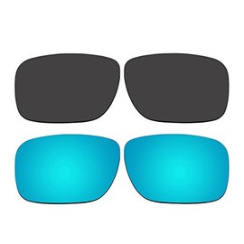 ACOMPATIBLE Replacement Polarized Black and Ice Blue Lenses for Oakley Holbrook Sunglasses