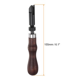 HARFINGTON V Type Push Groover 155mm Carbon Steel Head Wood Handle Stitching Adjustable Gouge Tools Grooving Hand Tool for Leathercraft DIY Craft Belt Wallets