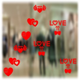 Valentine's Day Window Decal Vinyl 12 Pc. Kit Graphic Display Decoration Set