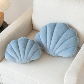 Znhinery Shell Pillow, Seashell Throw Pillow with Soft Rabbit Plush for Couch Bed, Shell Shaped Decorative Ocean Pillow Stylish Beach Cushion Room Decor Aesthetic for Bedroom Livingroom