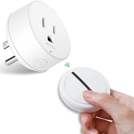 Greencycle Wireless Remote Control Outlet Plug with Switch,On Off Outlet Switch for Light,15A,Renmote Control for Indoor Lights,Lamps,Household,300ft Long Range,No Wiring,Appliances,White,1PK