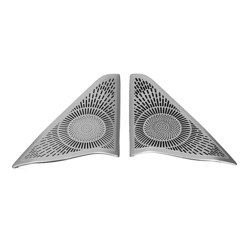 2 Pcs Car Door Speaker Cover Trim Stickers Aluminium Alloy