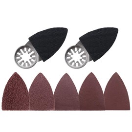 The Lord of the Tools 52Pcs Oscillating Multi Tool Finger Sanding Pads Accessories Kit 52x37x7mm Triangular Finger Sanding Pads & Sandpaper Universal Interface
