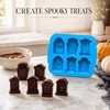 2PCS 3D Halloween Tombstone Coffin with Skulls Spider RIP Silicone