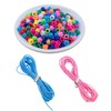 DasKid 500 Pcs Pony Beads with Blue & Pink Elastic
