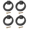 PATIKIL 4Pack Drawer Ring Pull Handles, 1.57" Zinc Alloy Hole