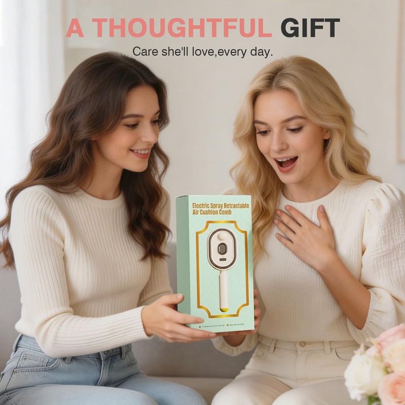 Electric Spray Air Cushion Massage Comb, 3-in-1 Electric Spray Hair