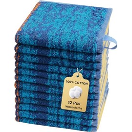 Semaxe Juego Paños Lavado 100 Algodón Lazos Colgar Etiquetas Inteligentes Toallas Faciales Suaves Absorbentes Caja Regalo Cielo Estrellado Pulgadas