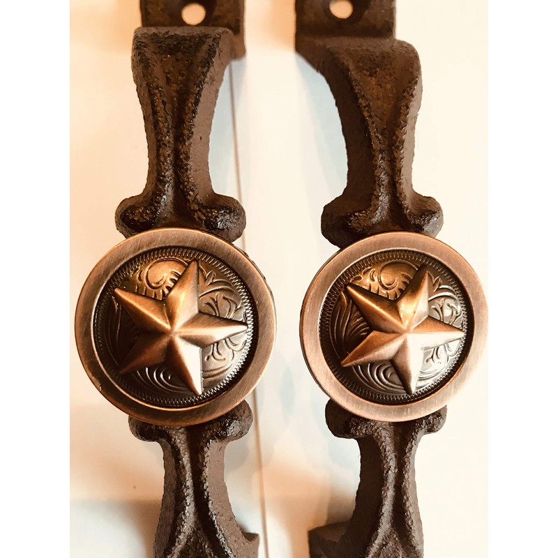Generic BigTexas Set of 2 Rustic Cast Iron Western Star