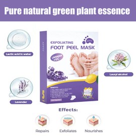 Foot Peel Mask 5 Pack, Exfoliator Peel Off Calluses Dead Skin Callus Remover, Baby Soft Smooth Touch Feet Spa Experience at Home & Gift Ideas - Lavender Scented