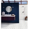 Tenedos Bianco Dolomite with Grey Carrara Geometric Polished Marble Mosaic