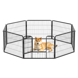 MoNiBloom Dog Playpen Outdoor, 24" Height 8 Panels Heavy Duty Metal Dogs Pen for Small Animals Pet Exercise Pen for RV Camping Yard
