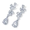 DIAMANTIO Wedding Teardrop Earrings Elegant Dangle Drop CZ Marquise Cubic