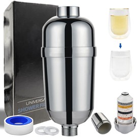 Shower Head, Chlorine Removal, Water Purification Shower, High Output, Water Cartridge, Water Purifier, 15 Stage Filter, Improves Water Quality, Beautifies Skin, Antibacterial, Deodorizer, Calcium Sulfite, Bath Water Filter, Replacement Cartridge, Intern